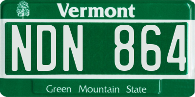 VT license plate NDN864