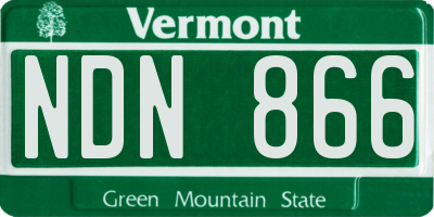 VT license plate NDN866
