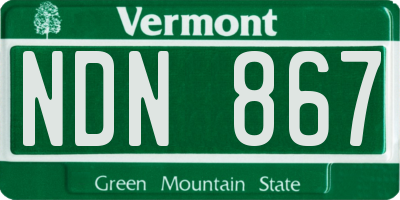 VT license plate NDN867
