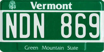 VT license plate NDN869