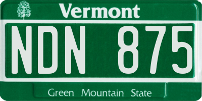 VT license plate NDN875