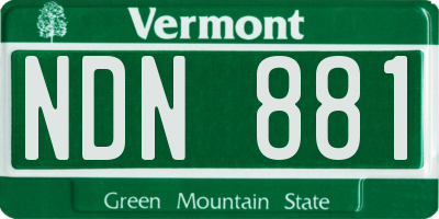 VT license plate NDN881