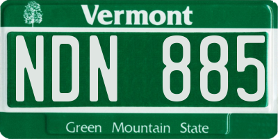 VT license plate NDN885