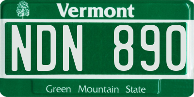 VT license plate NDN890