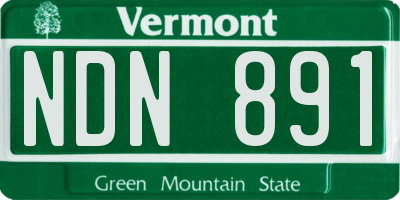 VT license plate NDN891