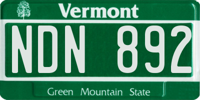 VT license plate NDN892