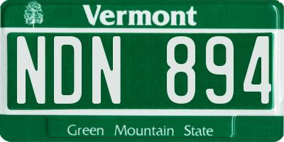 VT license plate NDN894
