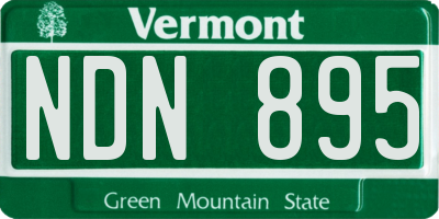 VT license plate NDN895
