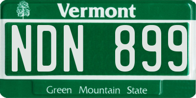 VT license plate NDN899