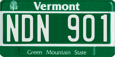 VT license plate NDN901