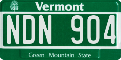VT license plate NDN904