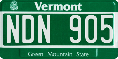 VT license plate NDN905