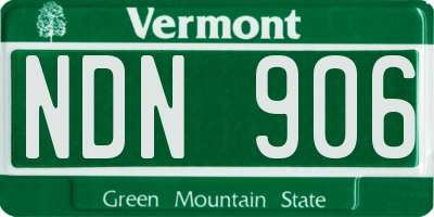 VT license plate NDN906