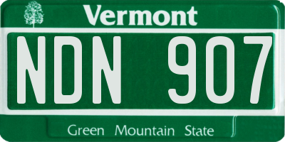 VT license plate NDN907