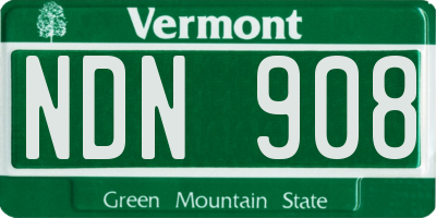 VT license plate NDN908