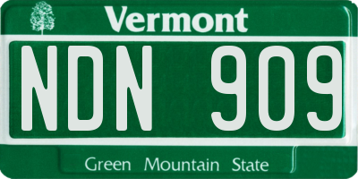 VT license plate NDN909