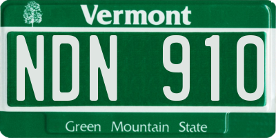 VT license plate NDN910