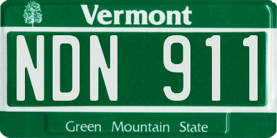 VT license plate NDN911