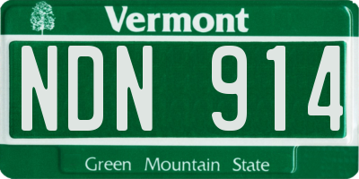 VT license plate NDN914