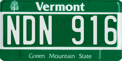 VT license plate NDN916