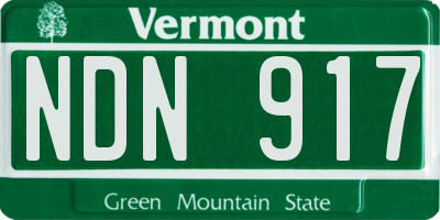VT license plate NDN917