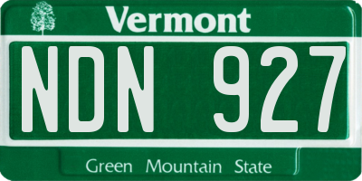 VT license plate NDN927
