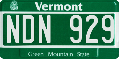 VT license plate NDN929