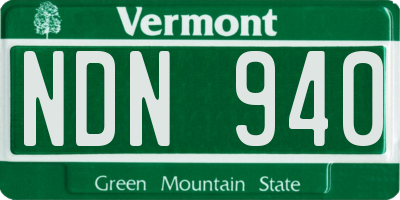 VT license plate NDN940