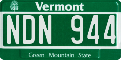 VT license plate NDN944