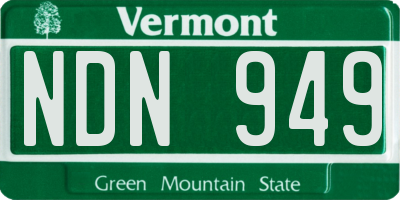 VT license plate NDN949