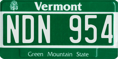 VT license plate NDN954