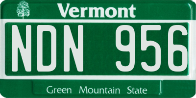 VT license plate NDN956