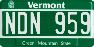 VT license plate NDN959
