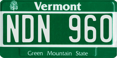 VT license plate NDN960