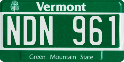 VT license plate NDN961