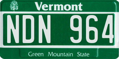 VT license plate NDN964