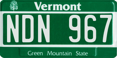 VT license plate NDN967