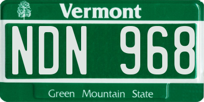 VT license plate NDN968