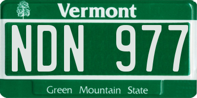 VT license plate NDN977