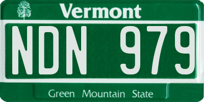 VT license plate NDN979