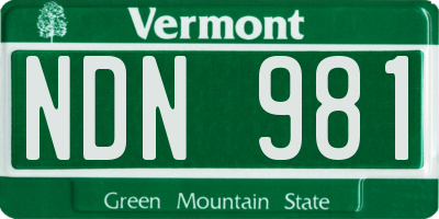 VT license plate NDN981