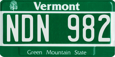 VT license plate NDN982