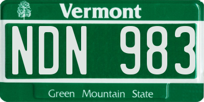 VT license plate NDN983