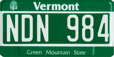 VT license plate NDN984