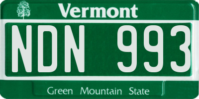 VT license plate NDN993