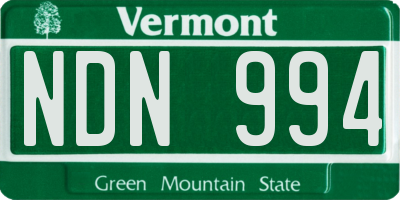 VT license plate NDN994