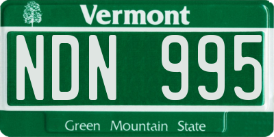 VT license plate NDN995