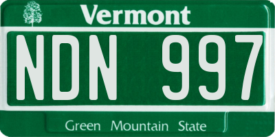 VT license plate NDN997