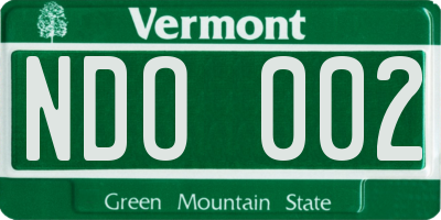 VT license plate NDO002