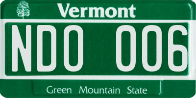 VT license plate NDO006
